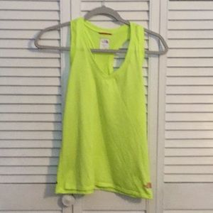 Ladies North Face V-Neck Neon Yellow Tank Top
